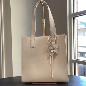 Ted Baker Off White The Icon Tote with Floral Charm